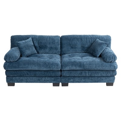 Maliang 84" L Two-seat Sectional Sofa, Modular Deep Seat Sofa, Upholstered Sofa for Small Spaces