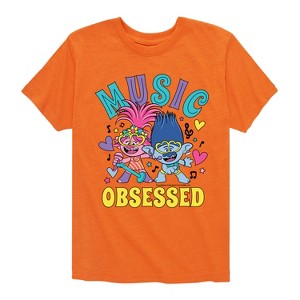 Boys' - Trolls - Poppy and Branch Music Obsessed Short Sleeve Graphic T-Shirt - 1 of 4