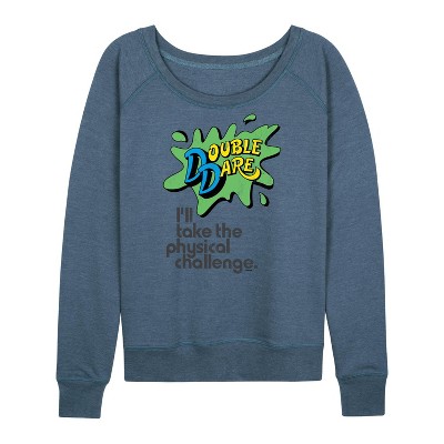 Women's - Double Dare - Official Double Dare Merchandise Lightweight French Terry Wide Neck Long Sleeve Shirt
