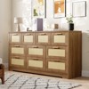 10-Drawer Dresser for Bedroom, Rattan Farmhouse Chest with Handles, Freestanding Wooden Storage Cabinet for Living Room, Closet, Entryway - 2 of 4