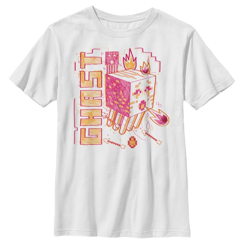 Boy's Minecraft Ghast Sketch T-Shirt, 1 of 5