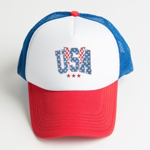 Simply Sage Market USA Checkered Lightning Foam Trucker Hat - 1 of 2