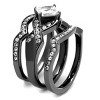 Slickblue Synthetic Clear CZ Ring, Light Black Stainless Steel, Women’s Fashion Jewelry, Square Design, Sizes 5-10 - 3 of 4