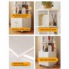 Kumasinova 360° Rotating Corner Bookshelf with Wheels,5/6-Tier Wooden Display Book Shelf with Drawer,Multi-Functional Bookcase for Small Spaces - 3 of 4