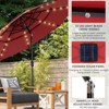 Okak 3-Tier Beach Umbrella with Push Button Tilt and Crank, Sun Umbrella with 32 Solar LED, Big Umbrella for Backyard, Garden - 4 of 4