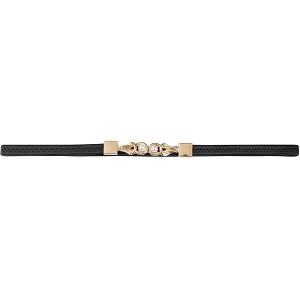 INSPIRE CHIC Women's Thin Elastic Pearl Buckle Belts for Dresses Shirt - 1 of 4