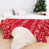 Lomsoe Red Christmas Throw Blanket, Christmas Tree Snowflake Deer Printed Flannel Blanket, Soft, Plush, Warm Winter Cabin Bed Throw - 2 of 4