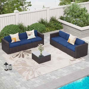 7pc Low-Back Rattan Conversation Set - Captiva Designs - 1 of 4