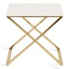 Kate and Laurel Laraway Rectangle Metal Side Table, 20x14x20, White and Gold - 3 of 4