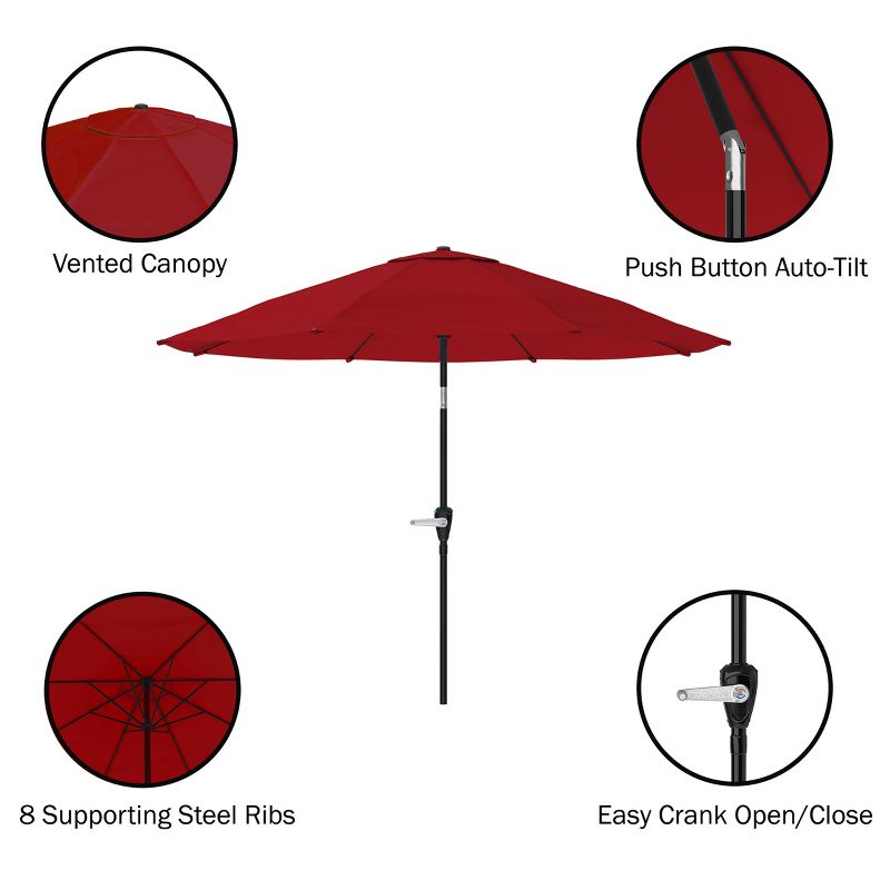 10 Ft Patio Umbrella with Base and Auto Tilt, 1 of 4