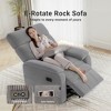 Swivel Rocker Power Recliner Chair with USB & Type-C Ports and Overstuffed Cushion - 2 of 4