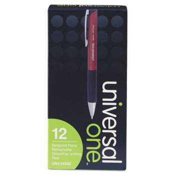 UNIVERSAL Advanced Ink Retractable Ballpoint Pen Red Ink Red 1mm Dozen 15542