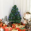 HOMCOM 2.5 FT Tall Pre-Lit Douglas Fir Tabletop Artificial Christmas Tree with Realistic Branches, Fiber Optic LED Lights and 85 Tips, Green - 3 of 4