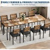Dining Table Set for 4，Modern Kitchen 4-Piece Chairs Set with Chamfered Edges,Cushioned Seats & Space-Saving Metal Frame，Retro Color - 3 of 4