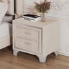 Lyngins Rustic Velvet 2-Drawer Nightstand with Silver Glitter Strip Decor and Metal Legs, End Table for Living Room, Side Table with Storage - 2 of 4