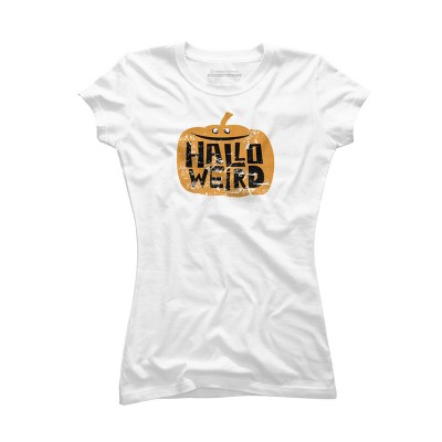 Junior's Design By Humans Halloween Halloweird By Spindriftdesigns T-Shirt