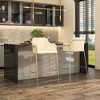 LeisureMod Axis 40" Upholstered Pub Chair Bar Stool Set of 2 with Gold Stainless Steel Base, Armrest & Footrest - Modern Accent for Kitchen & Bar - 3 of 4