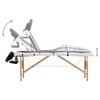 vidaXL Foldable Massage Table 4 Zones Wood Black and White - image 3 of 4