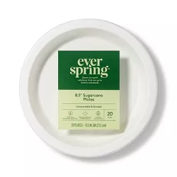 Disposable Plate 8.5" - White - 20ct - Everspring™