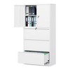 Mlezan 3-Drawer File Cabinet:White Metal Storage with Adjustable Shelves and Lock.Fits Legal/Letter/A4/F4 Files,Ideal for Home or Office Organization. - 2 of 4