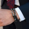 Men's Skull with Snowflake Agate and Matte Onyx Stone Beads Stretch Bracelet (8mm) - 4 of 4