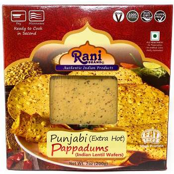 Ex-Hot Pappadums (Wafer Snack) - 7oz (200g) -  Rani Brand Authentic Indian Products