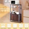 SEVOBAL Kitchen Storage Three Tier Cabinet Cart with Wheels for Multi Room Use for Kitchen Organization, Brown, 25.4"*19.5"*14.11" - 2 of 4