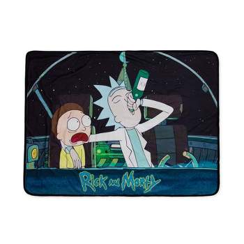 Just Funky Rick and Morty Spaceship 45 x 60 Inch Fleece Throw Blanket