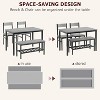 4-Piece Dining Set with Bench - Kitchen Table & Chairs for 4, Modern Metal Frame Dining Room Furniture Set ,gray - 3 of 4