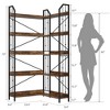 Garvee Corner Bookshelf Industrial Corner Bookcase, l Shaped Bookshelf  5 Tier/7 Tier Corner Shelf with Beaded Design and Adjustable Feet - 2 of 4