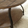 Denise Cocktail Table Oak - Steve Silver Co.: Rustic Oval Design, Metal Frame, Wood Veneer Finish, Fixed Shelf - image 3 of 3