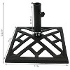 Sunnydaze Outdoor Heavy-Duty Cast Iron Decorative Modern Geometric Design Patio Yard Square Umbrella Base Stand - 17" - Black - 3 of 4