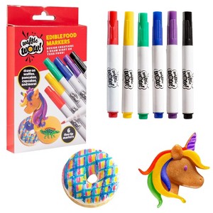 Waffle Wow Food Coloring Markers, 6 pc Edible Pen Set for Decorating Drawing & Coloring, Food Grade Gourmet Writer Decorator for Kids, Adults - 1 of 4