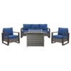 Buenhomino 4 Piece Patio Furniture Set 41in Fire Pit Table Outdoor Furniture Sets Patio Couch Outdoor Chairs 50000 BTU Propane Fire Pit - 2 of 4