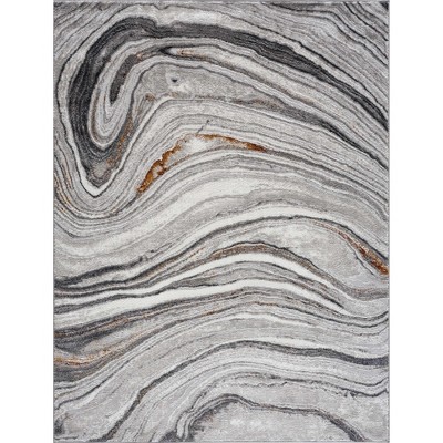 Hauteloom Live Marble Dark Gray Area Rug