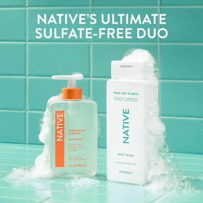 Native Body Wash for Men & Women - Sulfate Free - Palm Leaf & Agave - 18 fl oz