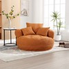 KTMBDW Round Chaise Longue Chair, Modern 50-inch Upholstered Chenille Deep Seat Circle Single Cloud Floor Sofa Chair for Living Room - 2 of 4
