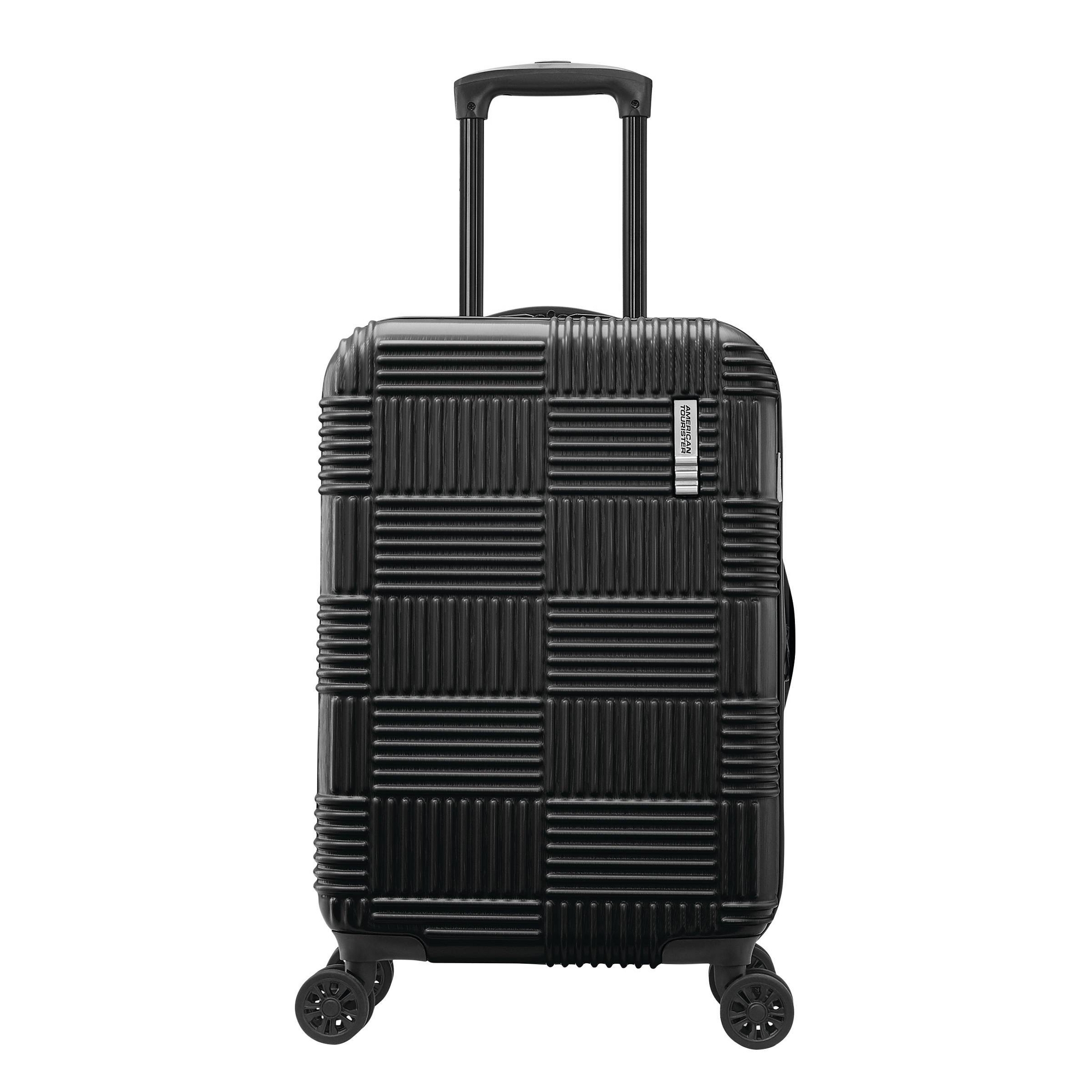 American Tourister NXT Hardside Large Checked Spinner Suitcase - Blackout: 8 Wheels, ABS Shell