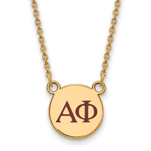 Black Bow Jewelry 14k Yellow Gold Plated Sterling Silver Alpha Phi Greek Life Necklace 18 Inch - 1 of 4