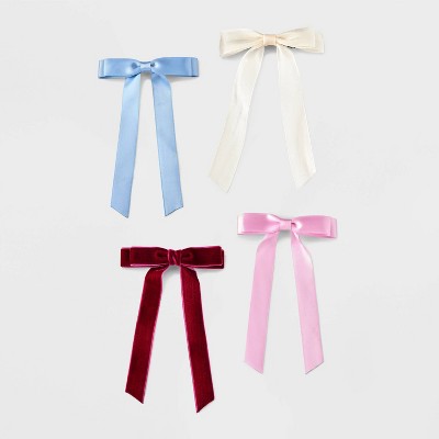 Girls' 4pk Ribbon Bow Barrette Set - art class™: Hair Accessories, Shapes Pattern