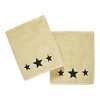 Black Stars Creme Bath Towel Set of 2 27x54  VHC Brands - 3 of 4