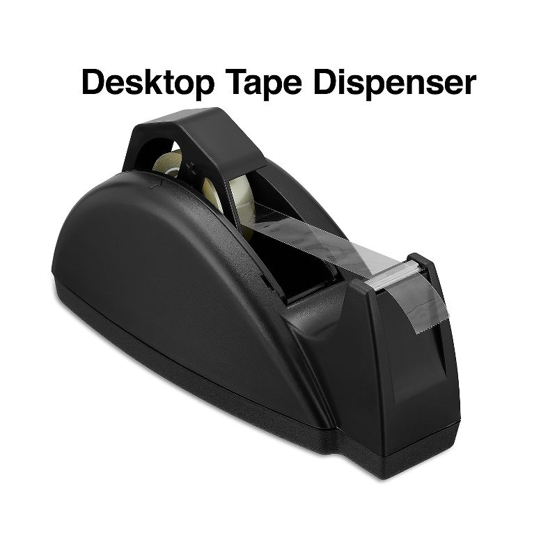 MyOfficeInnovations Heavy-Duty Desktop Tape Dispenser Black 1" and 3" Core 1671310, 2 of 7