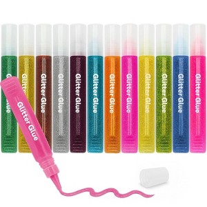 Glitter Glue Pens 12 Pack - Washable Non-Toxic Glitter Pens for Crafts, Decorating & Christmas Stockings, 10.5ml Each, Bright Colors by Enday - 1 of 1
