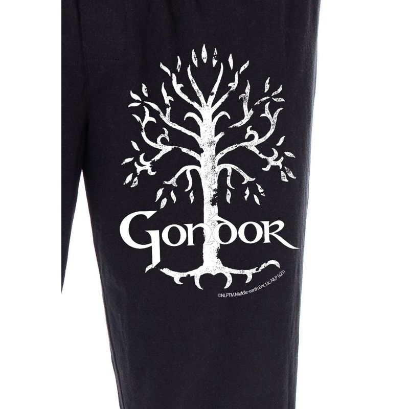 Lord Of The Rings Men's White Tree Of Gondor Lounge Bottoms Pajama Pants Black, 3 of 4
