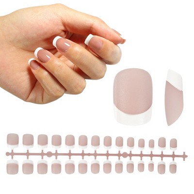 Unique Bargains Square French Diy Nail Tips 15 Sizes 240 Pcs Coffee ...