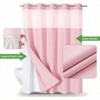 No Hooks Needed Linen Textured Shower Curtain with Snap - in Liner, Hotel Luxury Bath Decor, Waterproof Washable - 2 of 4