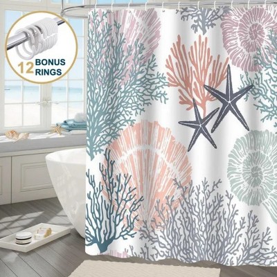 LunaLulinlk Ocean Coastal Shower Curtain with Hooks