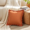 REGALWOVEN Cotton Throw Pillow Covers with Scalloped Wavy Edge Designs for Sofa Couch Living Room Home Decor 18 x 18 Inch 1 Pc - 2 of 4