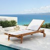 Christopher Knight Home Coloma Outdoor Mesh and Acacia Wood Armless Adjustable Chaise Lounge with Wheels - 2 of 4