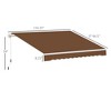 10' x 8' Manual Retractable Sun Shade Patio AwningCoffee - 3 of 4